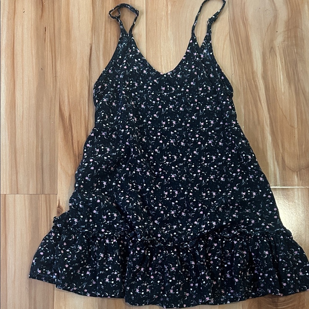 Art Class Black Floral Kids Casual Dress